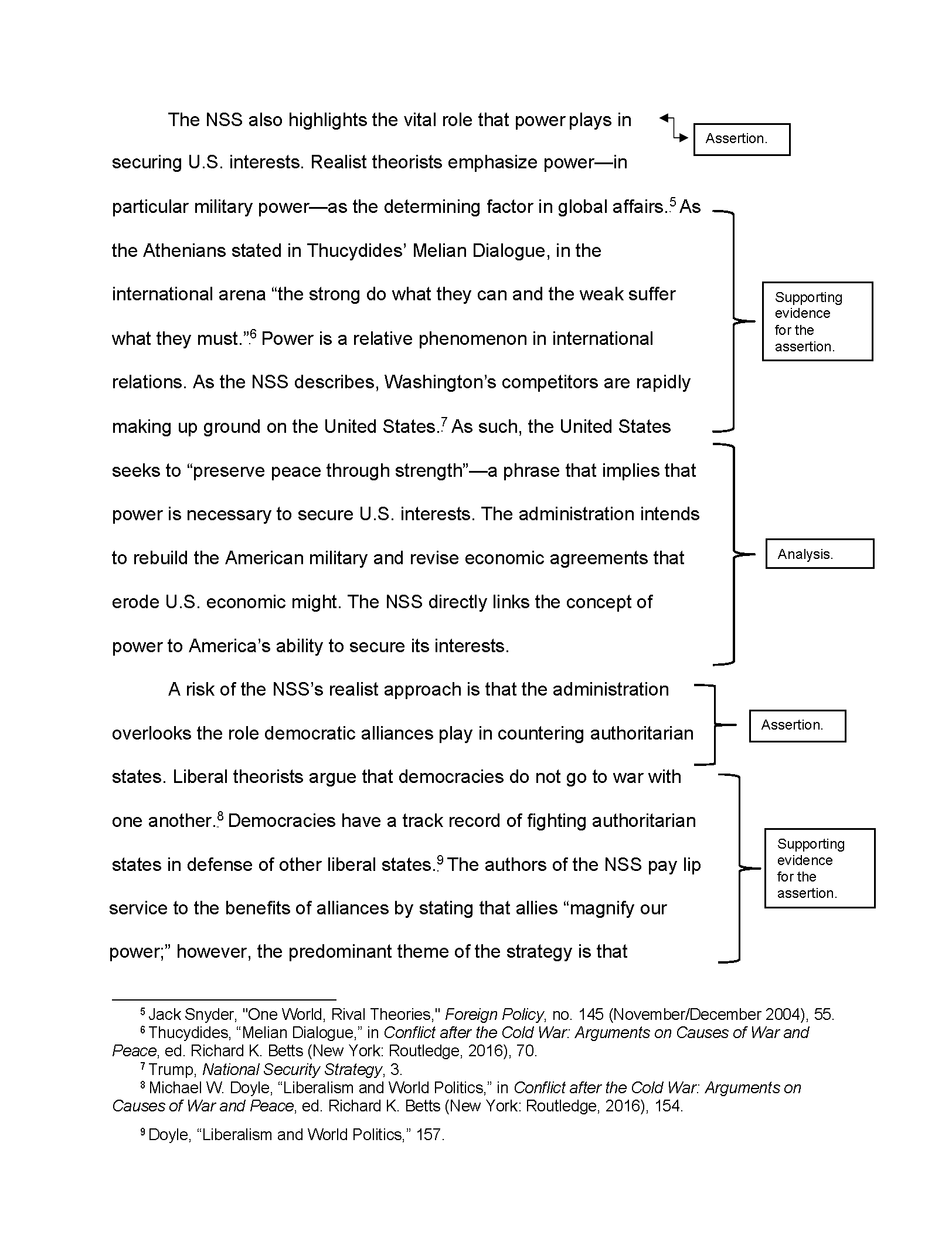 Page 3 of the annotated short essay example.