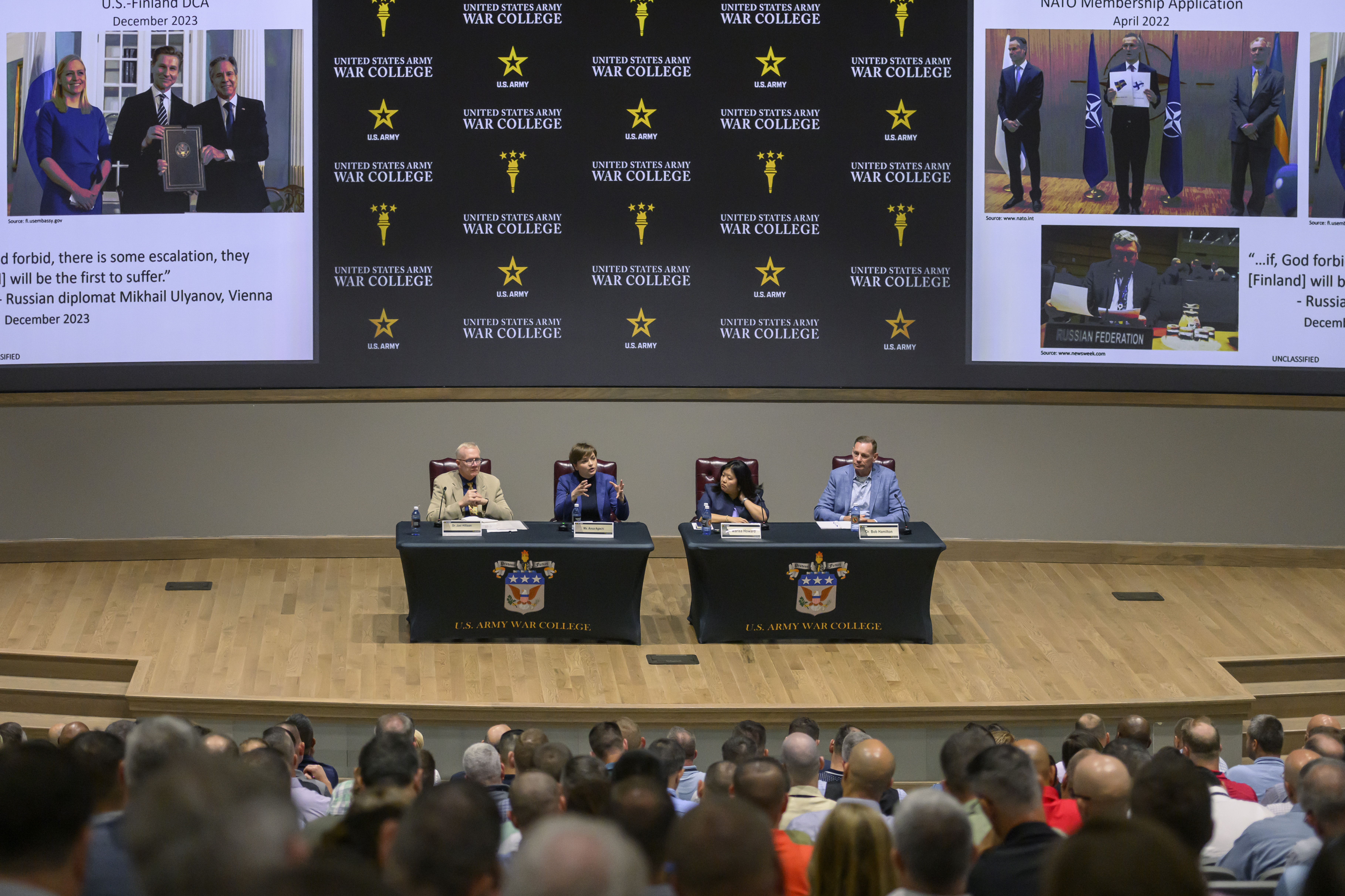 A panel in Bliss Auditorium.